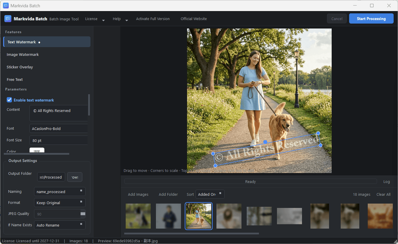 Markvida Batch watermark editor with live preview